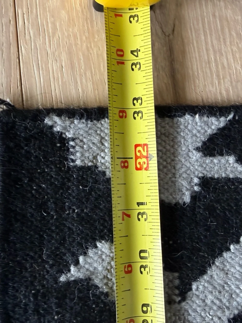 Eskayel Black & Gray Geometric Wool and Cotton Runner Rug